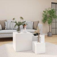 Berkfield Home Side Tables 3 pcs White Engineered Wood