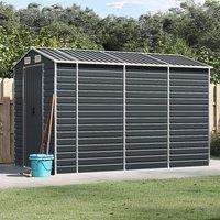 Berkfield Home Garden Shed Anthracite 191x300x198 cm Galvanised Steel in Black | Size: 191 x 300 x 198 cm