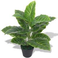 Berkfield Home Artificial Taro Plant with Pot 45 cm Green