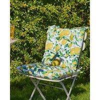 Dibor Set of 4 Lemon Patterned Summer Outdoor Garden Chair Seat Pad Cushions W40 x L40cm in Yellow | Size: 40 cm x 40 cm