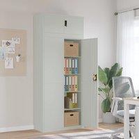 Berkfield Home File Cabinet Light Grey 90x40x220 cm Steel | Size: 90 x 40 x 220 cm