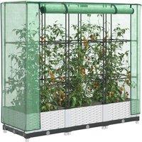 Raised Bed with Greenhouse Cover Rattan Look 120x40x123 cm