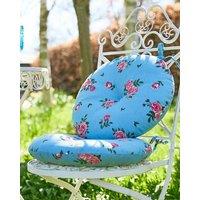 Dibor Set of 4 Blue Rose Round Summer Outdoor Garden Chair Seat Pad Cushions Dia 40cm | Size: 40 cm x 40 cm