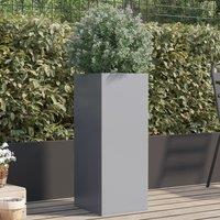 Berkfield Home Planter Silver 32x29x75 cm Galvanised Steel | Size: 32 x 29 x 75 cm