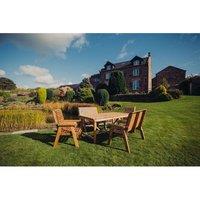 Churnet Valley Garden Furniture Ltd Valley 6 Seater Set 2XC 2XB - Timber - Minimal Assembly Required in Brown
