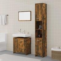Berkfield Home 3 Piece Bathroom Furniture Set Smoked Oak Engineered Wood in Brown