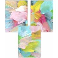 ARTZE Set of 3 Abstract Bright Painted Fractal Art Posters | Size: W50 cm x H70 cm