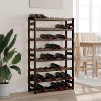 Berkfield Home Wine Rack for 56 Bottles Black Solid Wood Pine