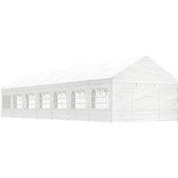Gazebo with Roof White 15.61x4.08x3.22 m Polyethylene