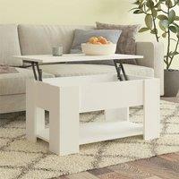 Berkfield Home Coffee Table White 79x49x41 cm Engineered Wood | Size: 79 x 49 x 41 cm