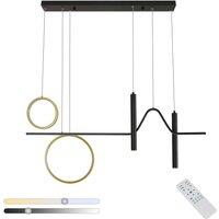 Goeco Dual-Ring Aluminum Pendant Light Dimmable, Remote & Spotlights