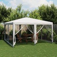 Berkfield Home Party Tent with 8 Mesh Sidewalls White 4x4 m HDPE