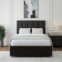 Bedmaster Linen Divan Base & Square Headboard in Mauve | Size: Small Double