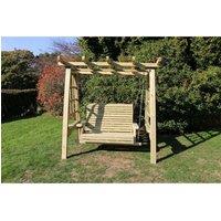Churnet Valley Garden Furniture Ltd Swing Seat Hammock - Min. Assembly Required - Set of Cushions Inc in Brown
