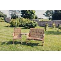 Churnet Valley Garden Furniture Ltd Valley Trio Set - Timber - Garden Furniture - Fully Assembled in Brown
