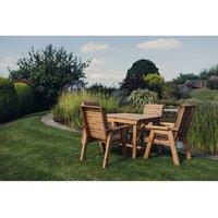 Churnet Valley Garden Furniture Ltd Valley 4 Seater Square 4XC - Timber - Minimal Assembly Required in Brown