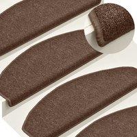 Berkfield Home Carpet Stair Treads 15 pcs Brown 65x24x4 cm | Size: Medium