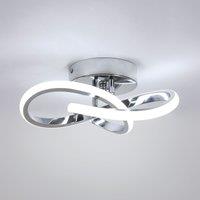 Goeco Clover Leaf LED Ceiling Lamp 22W 6500K White Chrome 25x25x12cm