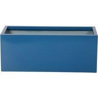 Primrose Galvanised Zinc Trough Patio Planter with Drainage Hole in Blue 75cm