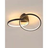 Goeco Circular Cross LED Ceiling Light 23W Remote Dimmable ,Black