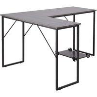 L-Shaped Workstation Desk with Monitor Stand, 143 x 110 x 75 cm