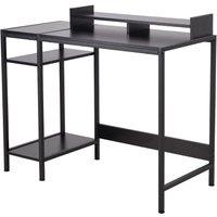 Retro Office Desk with Monitor Stand & Storage Shelves, 100 x 46 x 84 cm