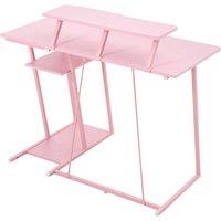 L-Shaped Office Desk with Monitor Stand & Shelves, 92 x 65.5 x 91 cm