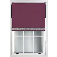 Furnished Aubergine Blackout Fabric with Silver Glitter Accent - Trimmable Roller Blind | Size: 165 cm width x 165 cm drop
