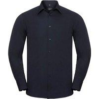 Russell Collection Men's Polycotton Easy-Care Long-Sleeved Formal Shirt in Navy | Size: Large