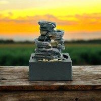Minster Table-Top Water Fountain - L18 x W18 x H24 cm in Grey | Size: 1 Pack