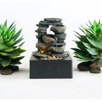 Minster Table-Top Water Fountain - L18 x W18 x H25 cm in Grey | Size: 1 Pack