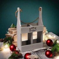 Minster 2 Bottle Wine Holder - L10 x W21 x H39 cm - Rustic Grey | Size: 1 Pack