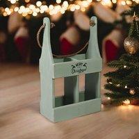Minster 2 Bottle Wine Holder - L10 x W21 x H39 cm - Rustic Green | Size: 1 Pack
