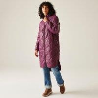 Regatta Women's Triea Longline Hooded Insulating Padded Jacket in Purple | Size: 12