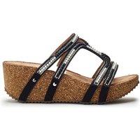 b.soleful Women's 'Sorrel' Alcantara Sandals in Black | Size: 3