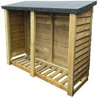 Churnet Valley Garden Furniture Ltd Heavy Duty Log Store - L67 x W180 x H120 cm - Min. Assembly Required in Brown