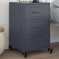 Berkfield Home Bedside Cabinet Anthracite 36x39x59 cm Steel in Black | Size: 36 x 39 x 59 cm