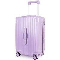 JLY Lightweight Hard Shell Suitcase with Cupholder & Waterproof Pocket in Lilac | Size: Small