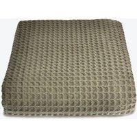 Allure Bath Fashions Luxury Hotel Waffle Throw Blanket Bedspread - 100% Cotton in Khaki | Size: Large