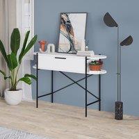 FWStyle 1 Drawer 2 Shelf White Console Table