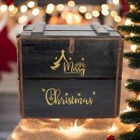 Minster Merry Christmas Box - Wood - L36 x W42 x H30 cm - Black | Size: 1 Pack