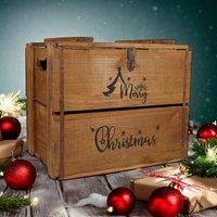 Minster Merry Christmas Box - Wood - L19 x W27 x H30 cm in Brown | Size: 1 Pack
