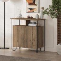 FWStyle 2 Door Dark Oak Sideboard Storage Unit in Brown