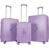 JLY 3 Piece Suitcase Set with Built-in Cupholder, Lightweight Luggage in Lilac | Size: 3 Pack
