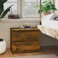 Berkfield Home Bed Cabinets 2 pcs Smoked Oak 50x39x43.5 cm Engineered Wood in Brown