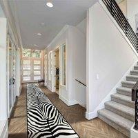 runrug Zebra Print Long Hallway Carpet Runner in White | Size: 70 cm x 360 cm