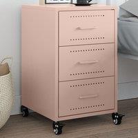 Berkfield Home Bedside Cabinet Pink 36x39x59 cm Steel | Size: 36 x 39 x 59 cm