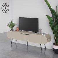 FWStyle 2 Door Capsule TV Stand Entertainment Unit Sandstone in Beige