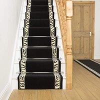 runrug Stair Runner Carpet for Staircases - Soft & Comfy, 9mm - 'Zebra' in Black | Size: 60 cm x 630 cm