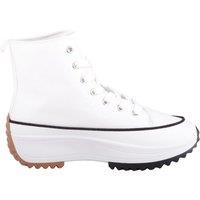 ABSOLUTE FOOTWEAR Women's Womens Canvas Chunky Sole High Top Trainers Sneakers in White | Size: 6